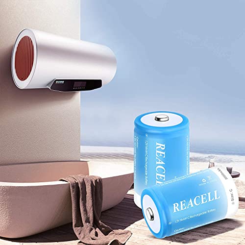 Reacell 4X C Cell Batteries 1.2V Rechargeable C Batteries 5000Mah Ni-Mh High Capacity Long Lasting C Size Batteries With Store Boxes #TOP7