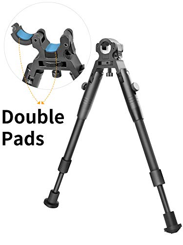 CVLIFE 6-9 Inches Upgraded Clamp-on Bipod Barrel Mount Bipod Folding Adjustable Height Rubber