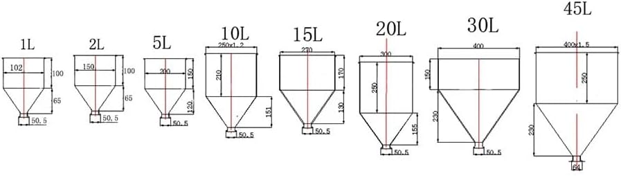 Hopper, 2L Stainless Steel Hopper Sanitary Brewing Beer Hopper Customize Liquid Powder Dosing Feeder Hygienic Tri Clamp Silver
