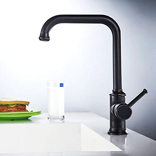 Robinet de cuisine en bronze noir pour évier style américain