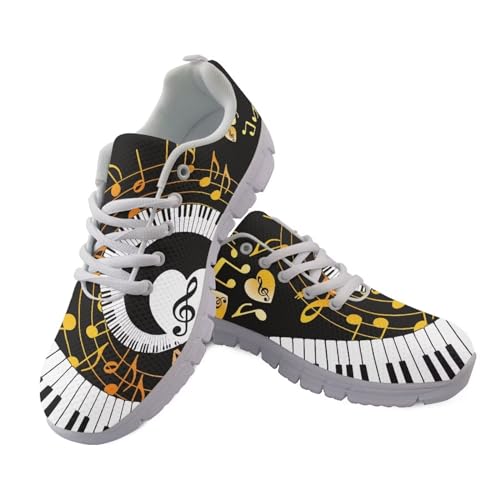 Image of GIFTPUZZ Mens Lace Up Athletic Trainers Running Sneakers Wedge Breathable Gym Lightweight Sports Tennis Shoes
