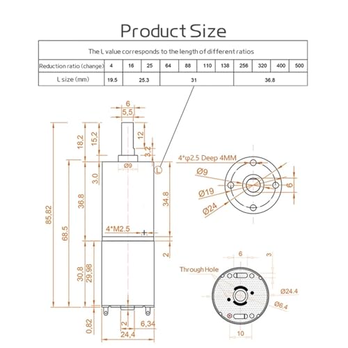 Moteur miniature 24V à réducteur planétaire avec régulation vitesse 240RPM - 2