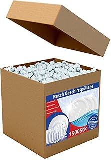 RESCH CLEANIX tabletki do zmywarki bez plastiku All in One | 1500 sztuk (ok. 27 kg) | tabletki bez fosforanów | folia rozpuszczalna w zmywarce do naczyń | tabletki do naczyń