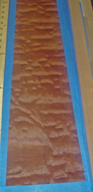 Makore Pommele Quilted Wood Veneer 7" x 26" with no Backing 1/42" Thickness