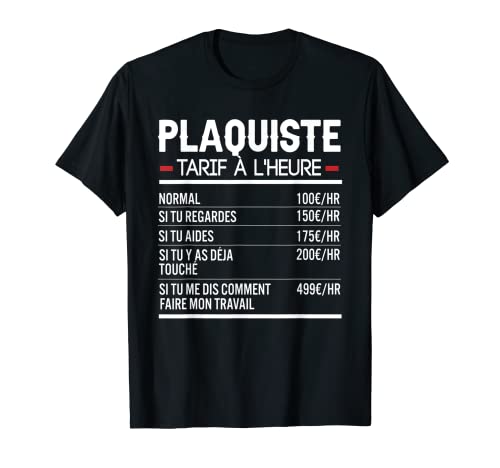 Plaquiste Idée Cadeau Humour T-Shirt