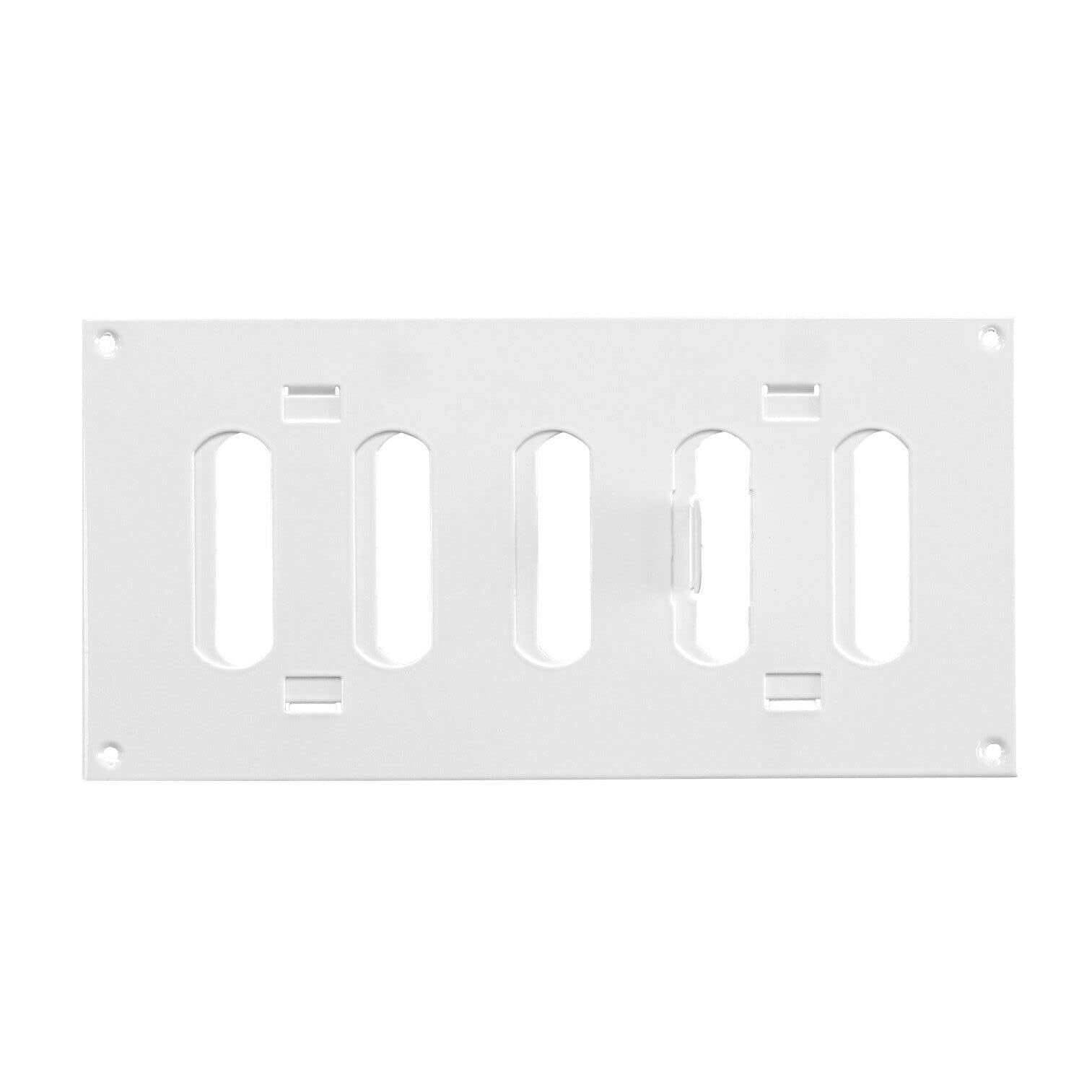 Prostko Ltd White Metal Air Vent Grille / 200Mm X 100Mm / With Adjustable Shutter/Modern Flat Louvre Duct Cover