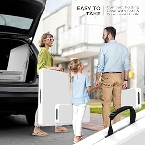 VINGLI Picnic Table Set with 2 Benches, 6 Feet Camping Table Chair Set,3-Piece Folding Furniture for Indoor or Outdoor Use, Smooth Tabletop, White VINGLI Picnic Table Set with 2 Benches 6 Feet Camping Table Chair Set3 Piece Folding Furniture for Indoor or Outdoor Use Smooth Tabletop White