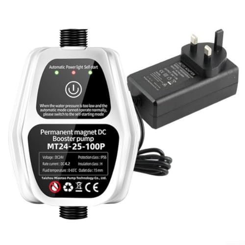 Water Pressure Booster Pump,100W24V Full Automatic Intelligent Sensing Quiet Pressure Boost Pump 25L/min Shower Pump for Home Water Heater Bathroom Shower Kitchen Faucet Garden