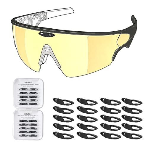 HiBloks Lot de 20 coques de blocage de la lumière LED compatibles avec les lunettes intelligentes Oakley Meta Vanguard - Couvertures LED occultantes pour...