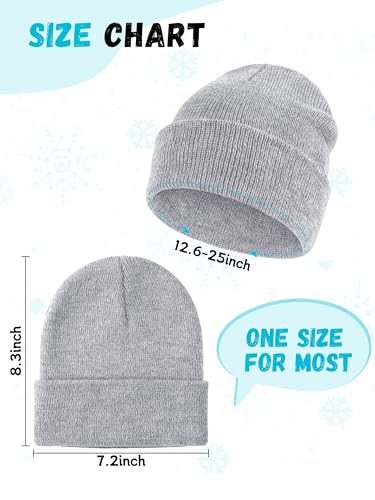 Glooarm 6 Pack Kids Beanie Hats Boys Girls Winter Hats Stretchy Acrylic Toddler Beanies Kid'S Cuffed Cap thumb #1