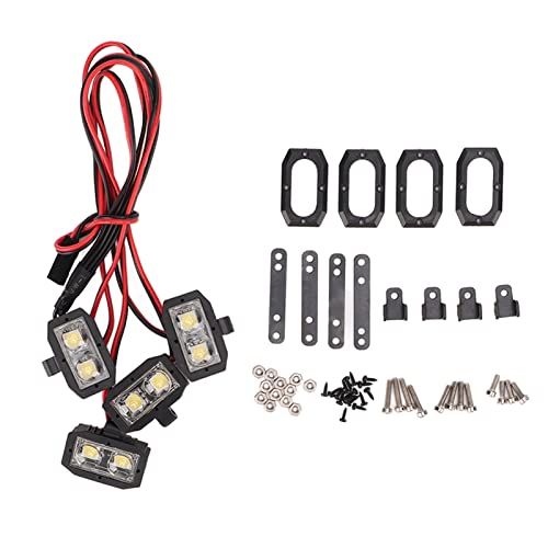 Faro RC 8LED para solucionar la falta de luz en rutas con el coche coche 1/10 Axial SCX10