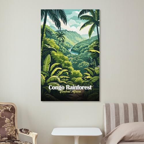Décoration cuisine avec l'affiche toile Congo Rainforest 40x60