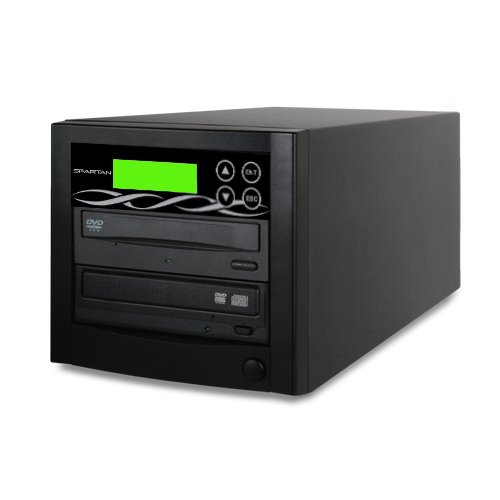 Spartan EZ Dupe Edge 1 to 1 Target Single DVD/CD Disc Copy Tower Duplicator with 24x Writer Burner (Standalone Video & Audio Back-Up Duplication System) D01-SSP