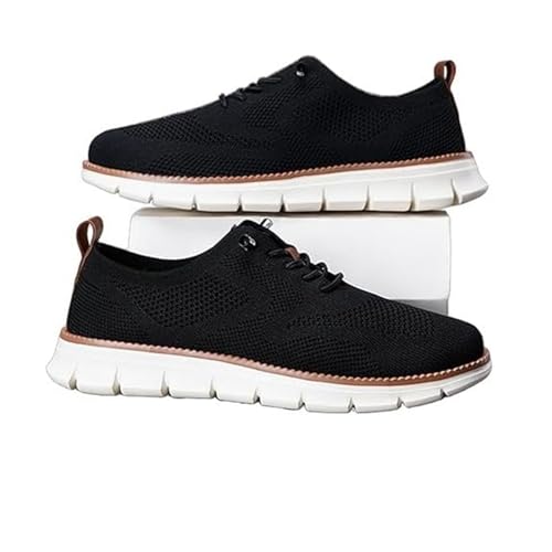 Breeze Men's Mesh Dress Sneakers Business Shoes, Slip on Arch Support Boat Shoes