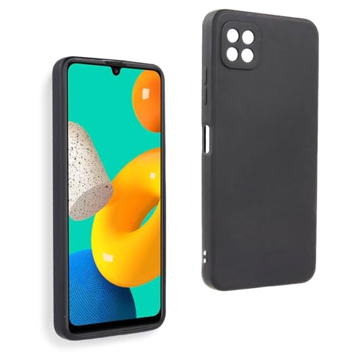 REY Funda Carcasa para Samsung Galaxy A22 5G - A22s 5G, Anti-Deslizante Negra, Elegante y Ligera, TPU Flexible Premium