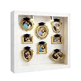 Tanxier DIY Mini Museum Silhouette Box Shadow Box Frame Kit,Gold Mini Rahmen Figuren Foto Memory Vitrine Miniatur Rahmen mit Licht,Celebrate Your Memories in Style