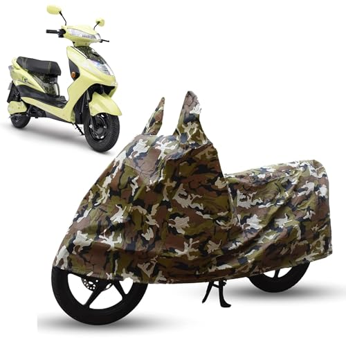 Image of Sulfar Bike Cover for Kinetic Green E-Zulu /Zing (EV) (Electric Scooter) | Waterproof, Dustproof & UV Protected | All Weather Two Wheeler Cover (Army Green) New 2026 Variants