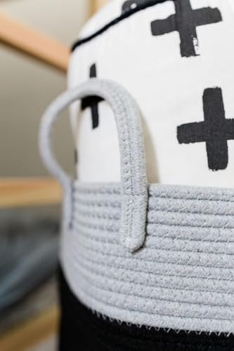 Image of Laundry Basket for Clothes | Toy Storage Basket | Washing clothes Storage Basket | Cotton Rope Hamper | Multi-Purpose Use Large Laundry Basket | Dirty Cloth Baskets Jute | 33x33x38 cm