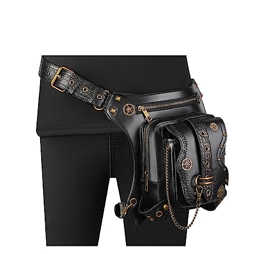 Bolsa de cintura para teléfono celular con cadena resistente estilo biker 3