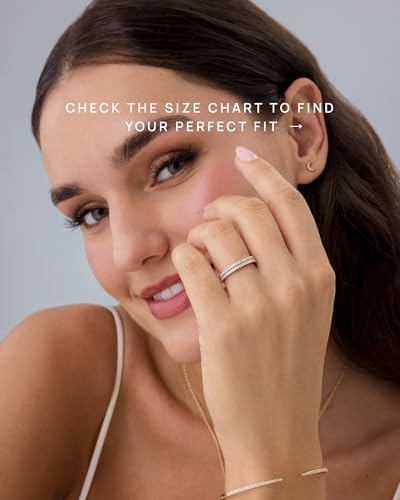 image for PAVOI 14K Yellow Gold Plated 925 Sterling Silver Stackable CZ Ring for