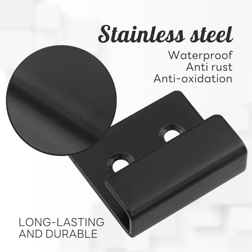 Image of 10 Pcs Wall Hanger, Stainless Steel Wall Mount Brackets Hook Wall Tile Bracket , Heavy Duty Wall Hanger Brackets Wall Tile Hanger for Picture Frame, Mirrors, Tile Display (Black, Small)