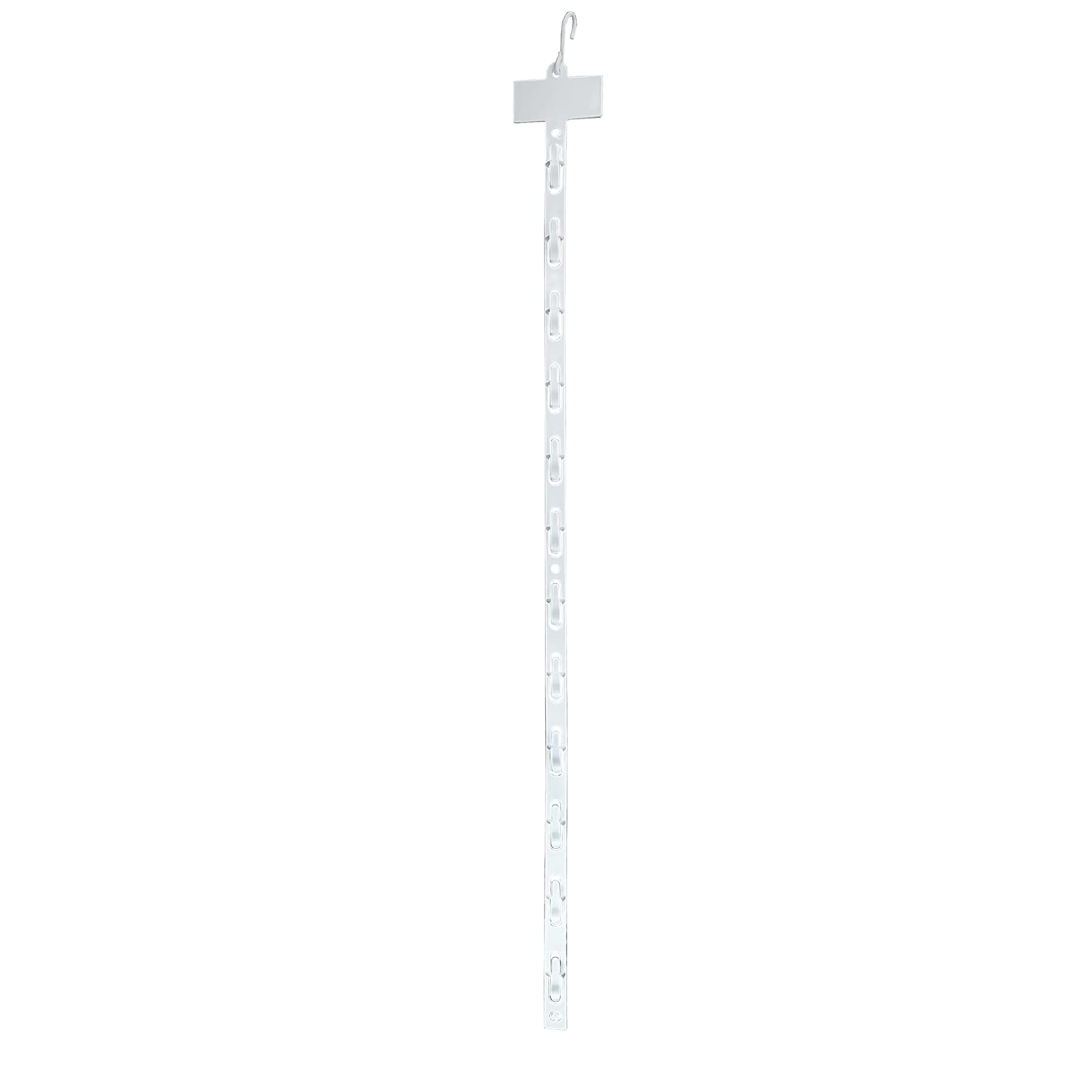 Display Stands Pack of 5 Merchandising Strips - Hanging White Plastic Supermarket Clipstrip 12 Hooks with Header (MS1x5-FBA) - Image 2
