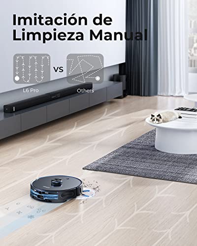 Robot-Aspirador-y-fregasuelos-3500Pa-Laresar-Aspirador-robotico-con-estacion-de-Vaciado-automatico-de-35L-deteccion-Lidar-aplicacionControl-de-Voz-para-multiples-PisosPelo-de-MascotasL6-Pro