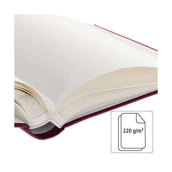 Hama Fotoalbum mit Stoffeinband 30x30 cm (Jumbo Fotobuch mit 100 weißen Seiten, Photoalbum mit Pergamin-Trennblättern… – Bild 4