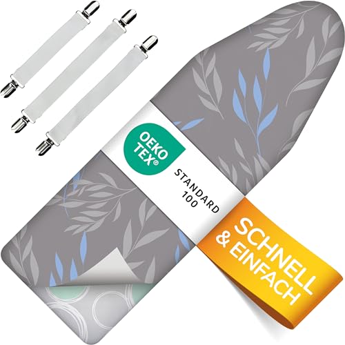 Super Soft Turbo-Bügelbrettbezug 120x40, Made in Germany, ÖKOTEX Baumwoll-Polsterung, schneller...