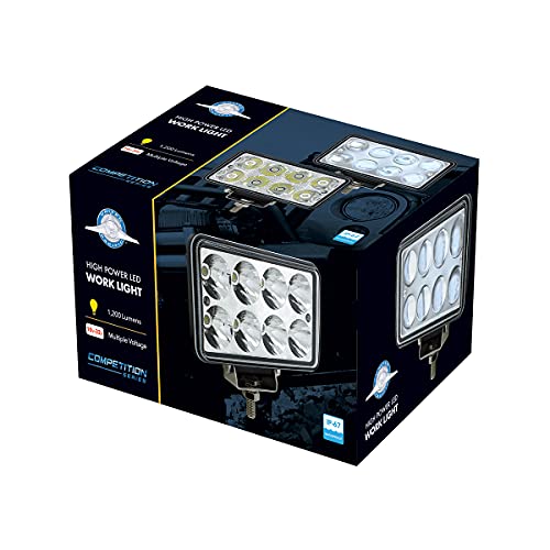 Image of United Pacific 8 High Power LED Rectangular Work Light with Chrome Reflector, 36507