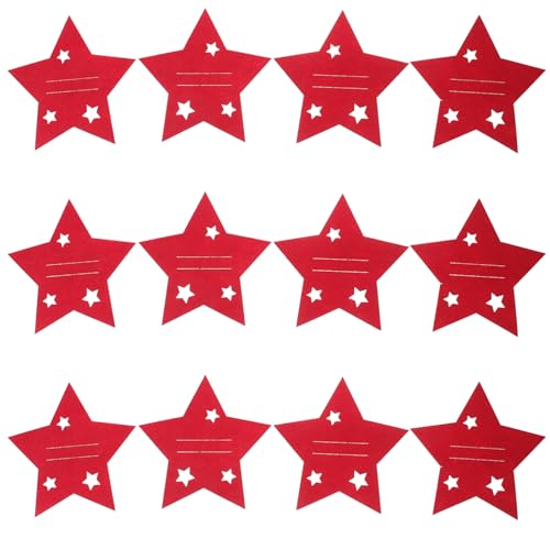 Cabilock 12 Piezas Portacubiertos de Navidad de Fieltro Soporte para Cubiertos Fiesta y Decoración de Banquetes Juego de Rojo