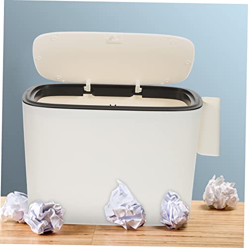 Caneca de basura rectangular blanca para baño 10 L miniatura 4