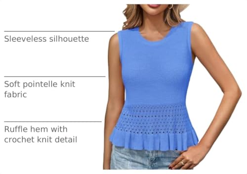 Image of Saodimallsu Womens Crochet Tank Top Sweater Vest