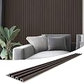 Art3d Slat Wall Panel for Modern Decor, WPC Acoustic Diffuser Panel, 8-Pack 96 x 6in. Black Walnut