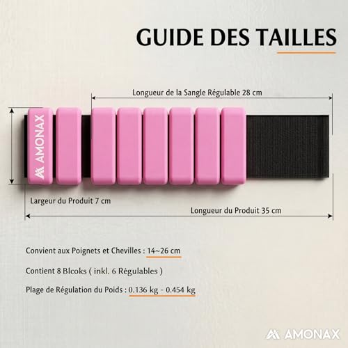Amonax Poids pour Chevilles et Poignets, Paire 0,5kg/1kg pour le Fitness – vue 7