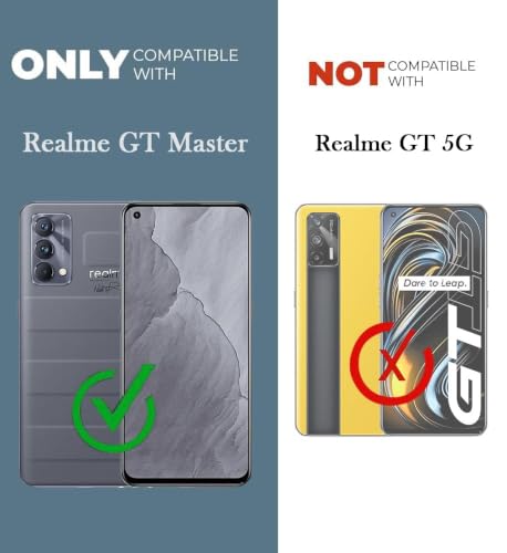 Image of Jkobi Hybrid Back Cover Case for Realme GT Master (Shockproof with Polycarbonate Clear Panel | Professional Black)
