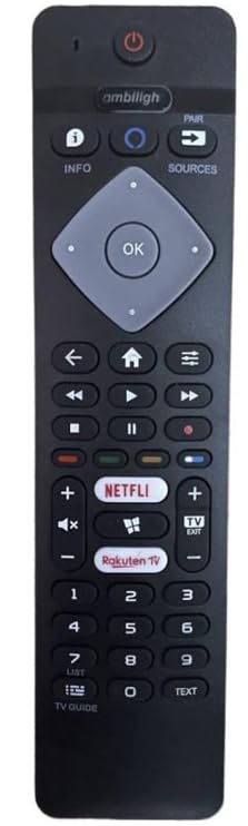 Remplacer pour télécommande Philips ambilight pour telecommande Philips 4K UHD TV 43PUS8105/12 50PUS8105/12 58PUS7855/12 65PUS7855/12 70PUS7855/12