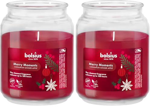 Bolsius Merry Moments : lot de 2 bougies de 100h en cire végétalienne