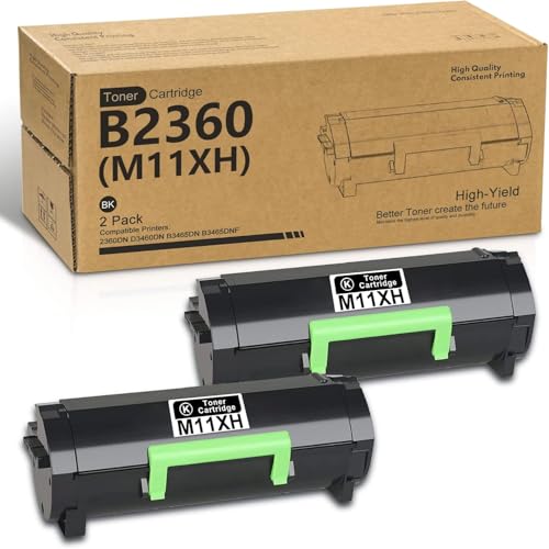 Image of M11XH High Yield Toner Cartridge Replacement for Dell B2360d /B2360dn /B3460dn /B3465dn /B3465dnf Laser Printers, 2-Pack, Black [8,500 Pages]