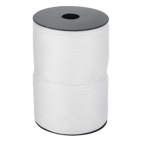 Quarkzman 4mm X 100m Cuerda De Polipropileno, Cordón Trenzado Cuerda Trenzada Escalada Hueca Hilo Para Tendedero Exterior Camping Senderismo Sujeciones Bricolaje, Blanquecino