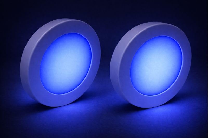 Image of OLIPS 3W LED Cabinet & Cupboard Striker Light | Magnetic Cover Surface Mount Light | Elegant Slim Metal Body | Bright Energy Efficient LED for Kitchen & Wardrobe (2, Blue)