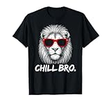 chill bro - cool lion with sunglasses gift idea gamer lions maglietta