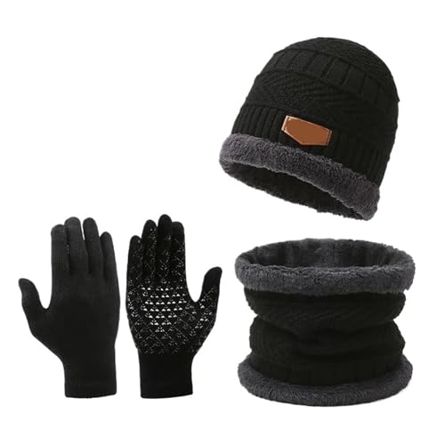 Gorro a prueba de viento con bufanda y guantes de invierno para hombre