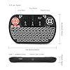 Rii F8 Mini Tastatur Wireless, Kabellos Tastatur mit 8 IR-Lerntaste, LED Hintergrundbeleuchtung und Touchpad für Smart TV, HTPC, IPTV, Android TV-Box, PC (Deutsches, Schwarz)
