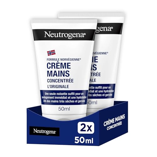 Neutrogena – Crème Mains Concentrée L'Originale Formule Norvégienne (lot de 2 tubes de 50 ml) – Crème hydratante pour mains très sèches et gercées...