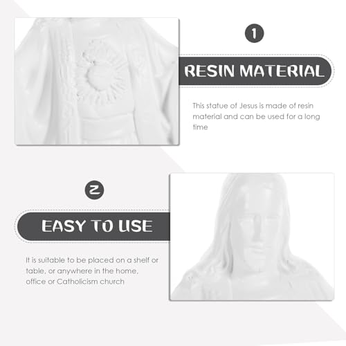 Statue de Jésus en résine blanche VICASKY pour décoration maison - 4
