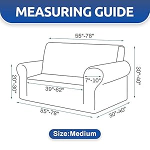 KEKUOU Stretch Loveseat Sofa Cover Slipcover,Couch Covers for 2 Cushion Couch Sofa (55"-79") Furniture Protector Sofa with Elastic Bottom for Kids,Dog. Jacquard Small Checked (Medium,Black) KEKUOU Stretch Loveseat Sofa Cover SlipcoverCouch Covers for 2 Cushion Couch Sofa 55 79 Furniture Protector Sofa with Elastic Bottom for KidsDog Jacquard Small Checked MediumBlack