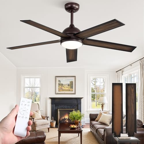 Fanbulous 52 Inch Ceiling Fan with Light and Remote, Brown