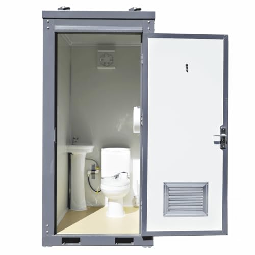 Image of Outdoor Portable Toilet with 1 Private Stalls, Mobile Restroom for Concerts, Conventions, Construction, Sporting Events