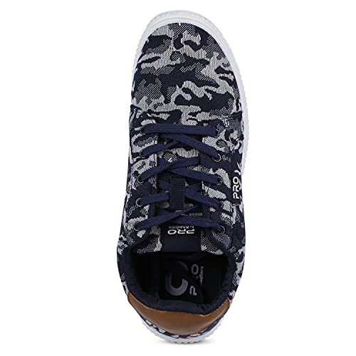 Image of Pro by Khadim's Men's Blue Casual Slip-On Sneakers